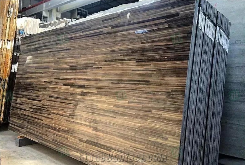 Eramosa Obama Wooden Marble Slab Tiles For Hotel Project